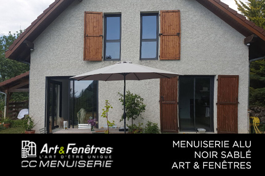 Menuiserie Alu Noir Sablé Art & Fenêtres
