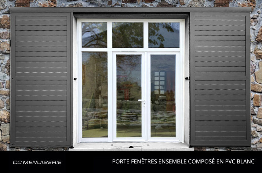 Porte Fenêtres ensemble en PVC Blanc