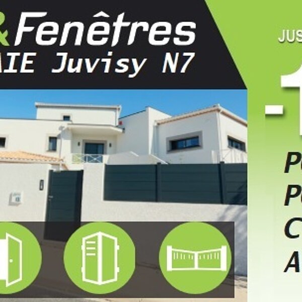 ACTU PROMO : -10% sur toute la gamme Portail, Portillon, Clôture – Aluminium ou PVC jusqu'au 31 mai 2021 ! uniquement chez JMG BAIE Juvisy N7