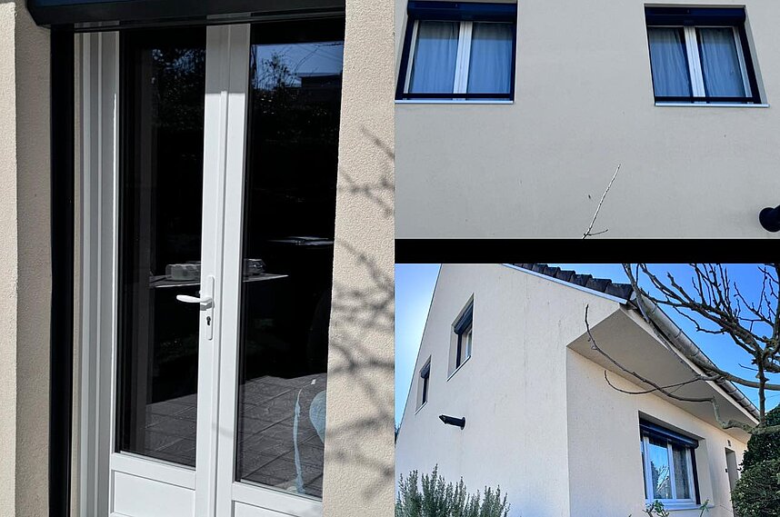 Fenêtres PVC Blanches + Volet roulant alu RAL 7016