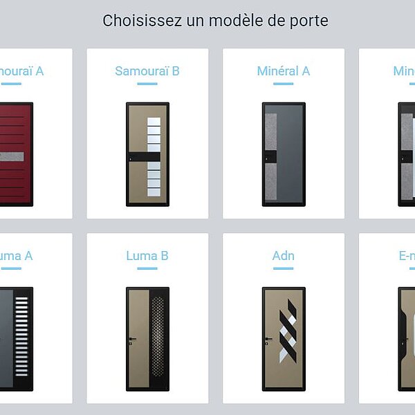 Nos configurateurs de portes , volets, fenêtres, portails