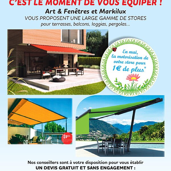 Protégez vous du soleil avec nos stores de terrasse, balcon, de véranda et pergola toile !
