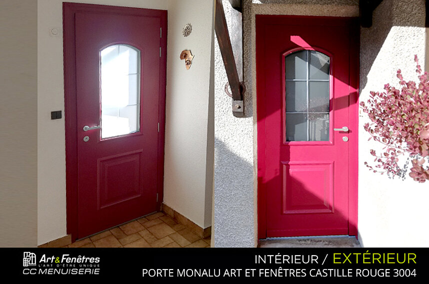 Porte d'Entrée Art & Fenêtres Monalu Castille Rouge 3004