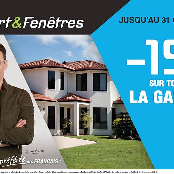 -  15 % SUR TOUTE  LA GAMME DE PRODUITS ART ET FENETRES!!!! 