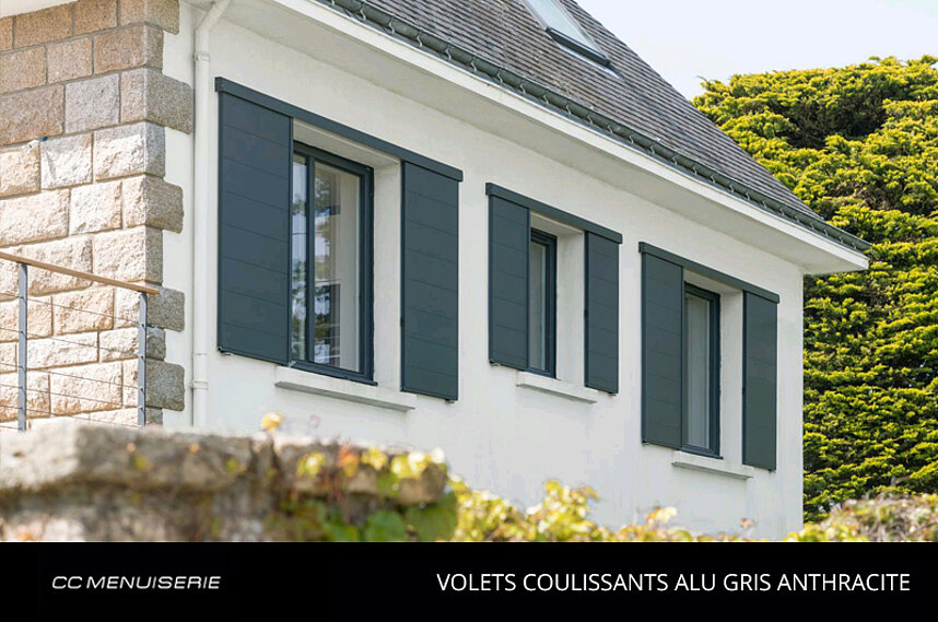 Volets Coulissants Gris Anthracite