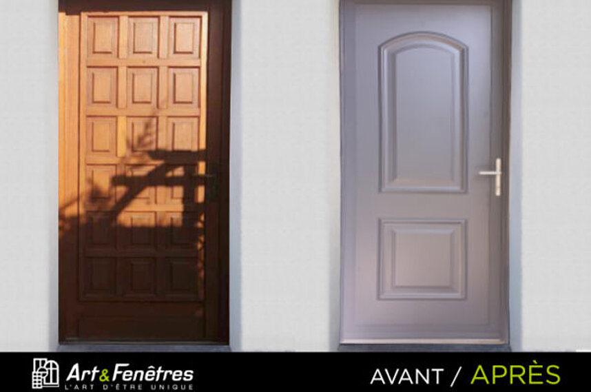 Avant - Après Porte Alu Modèle Castille