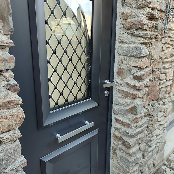 Porte d’entrée noire vitrée - Saint-Lunaire - 35