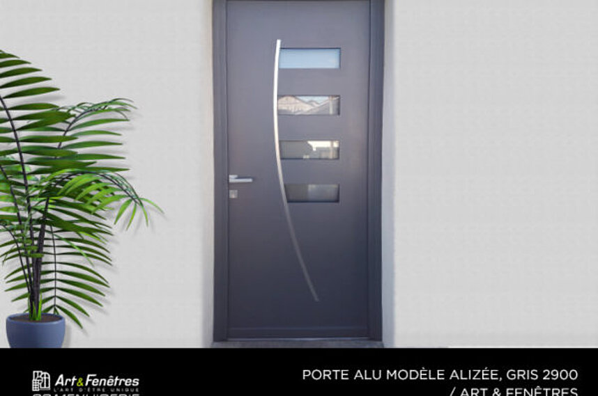 Porte Alu Art & Fenêtres, modèle Alizée GRIS 2900