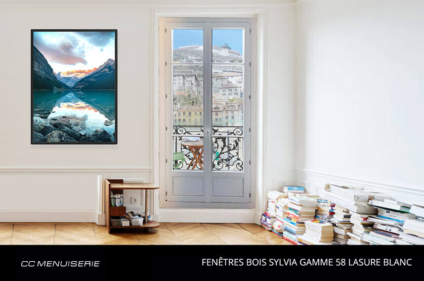 Fenêtres Bois Sylvia Gamme 58 Lasure Blanc