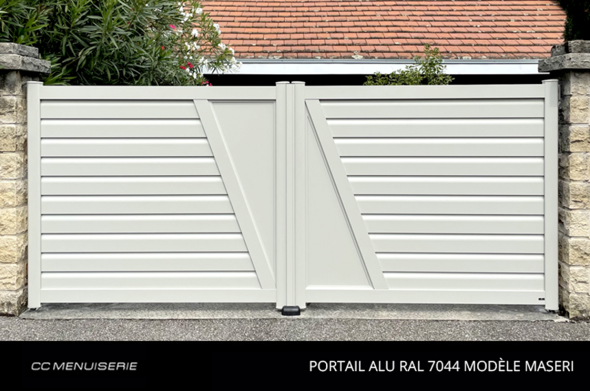 Portail Alu ral 7044 modèle Maseri