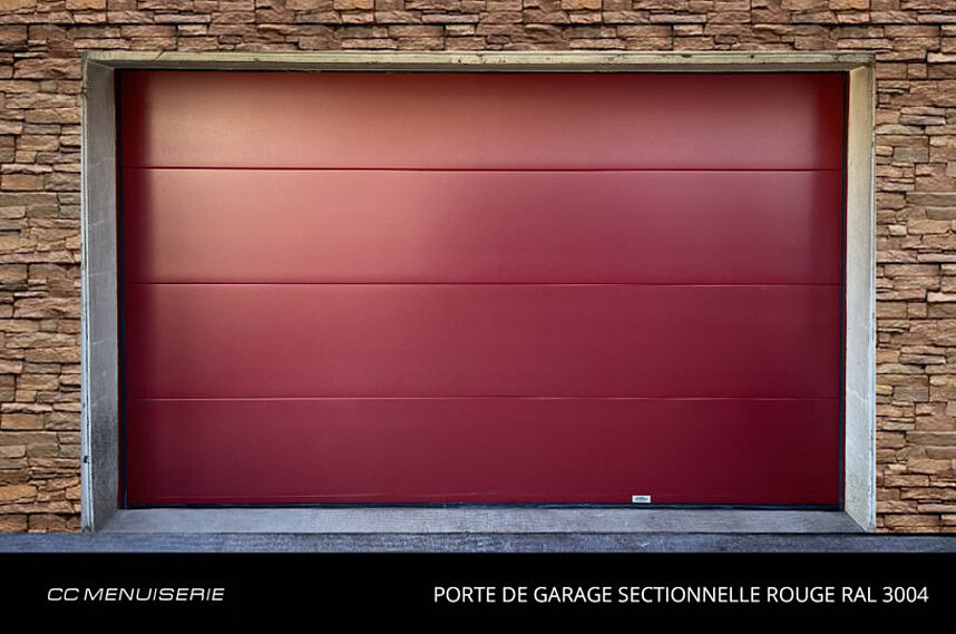 Porte de Garage Sectionnelle Rouge RAL 3004