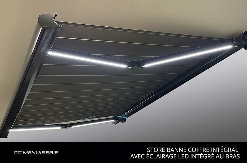 Stores Bannes Éclairage Led intégré aux bras