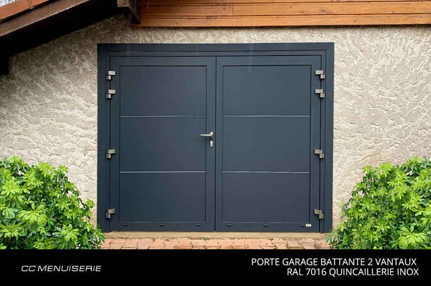 Porte Garage Battante RAL 7016 INOX