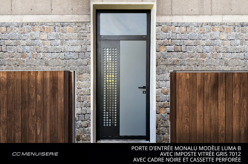 Porte d'Entrée MONALU Modèle LUMA B- CASSETTE PERFORÉE