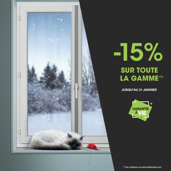 -15 % sur toute la gamme du 15 au 31 Janvier 2022