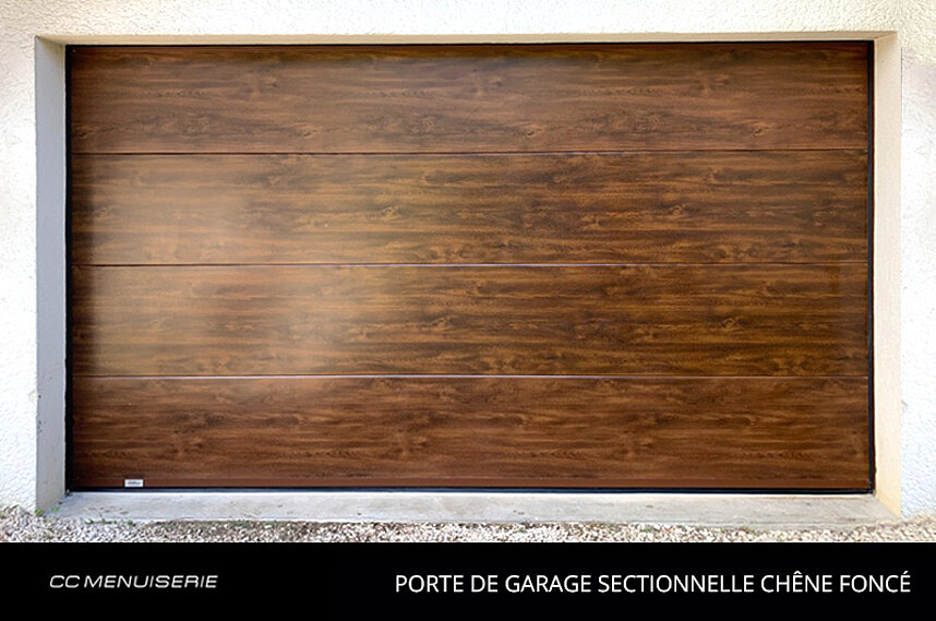 Porte de Garage Sectionnelle Chêne Foncé