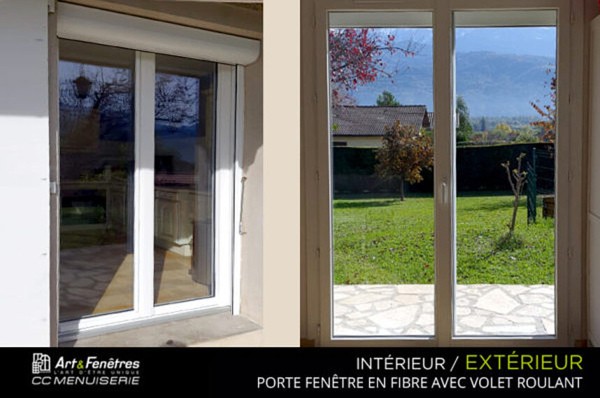 Porte Fenêtre en Fibre avec Volet Roulant